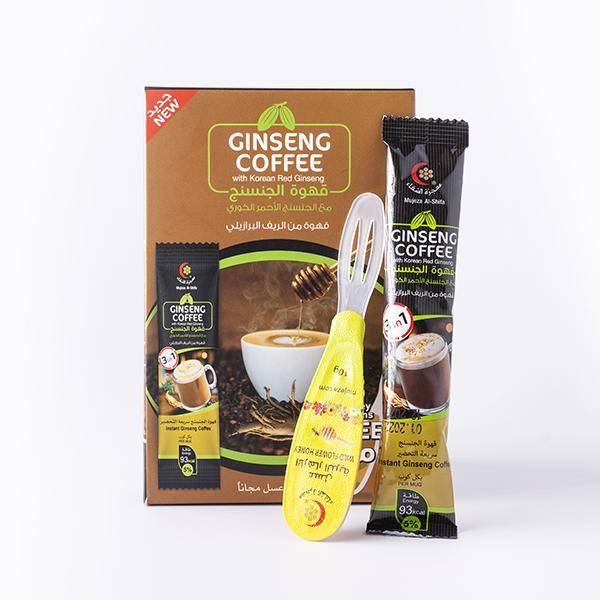 GINSENG COFFEE with korean red ginseng(8 sachets+8 Honey spoons FREE)