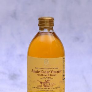 خل التفاح العضوي بالعسل والزنجبيل 500 مل